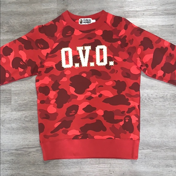 BAPE/OVO Red Camo Sweatshirt